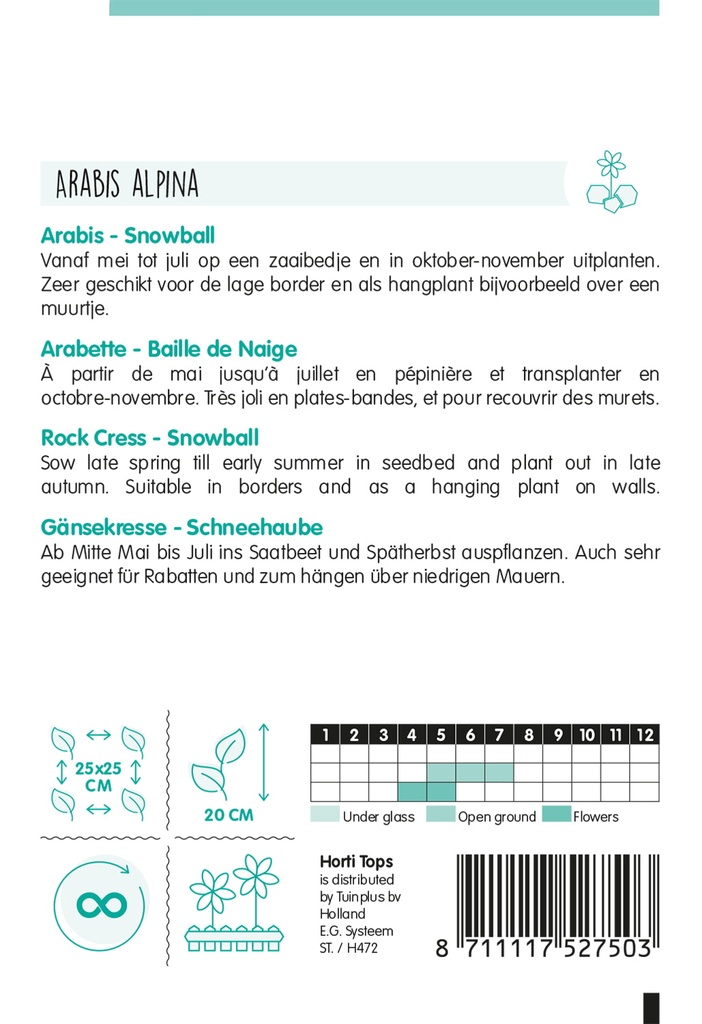 Arabis, Scheefkelk Snowball - ca 0,25g