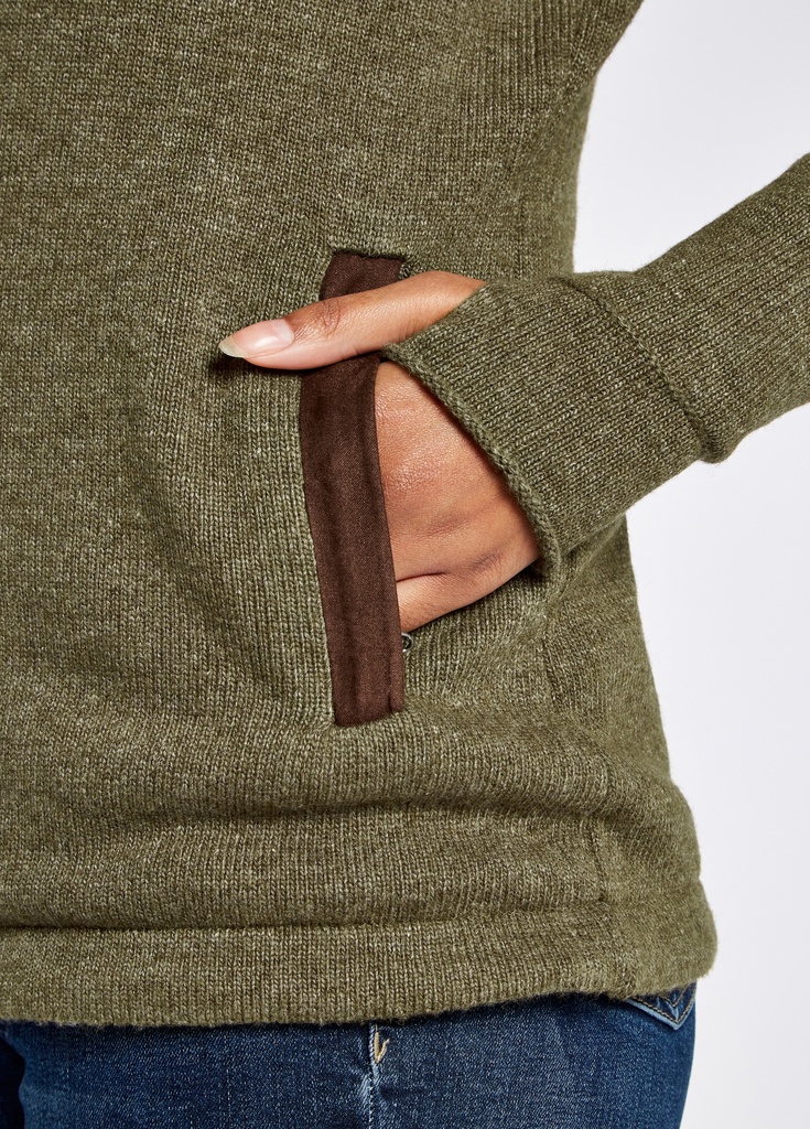 Dubarry - Morrisey Zip Neck Sweater - Dusky Green