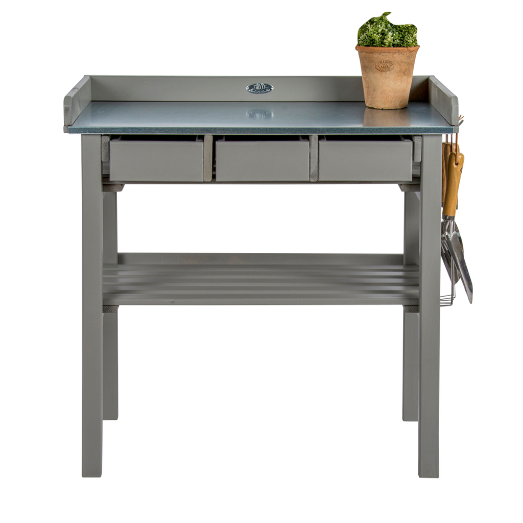 Tuinwerktafel met lades grijs