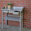 Tuinwerktafel met lades grijs