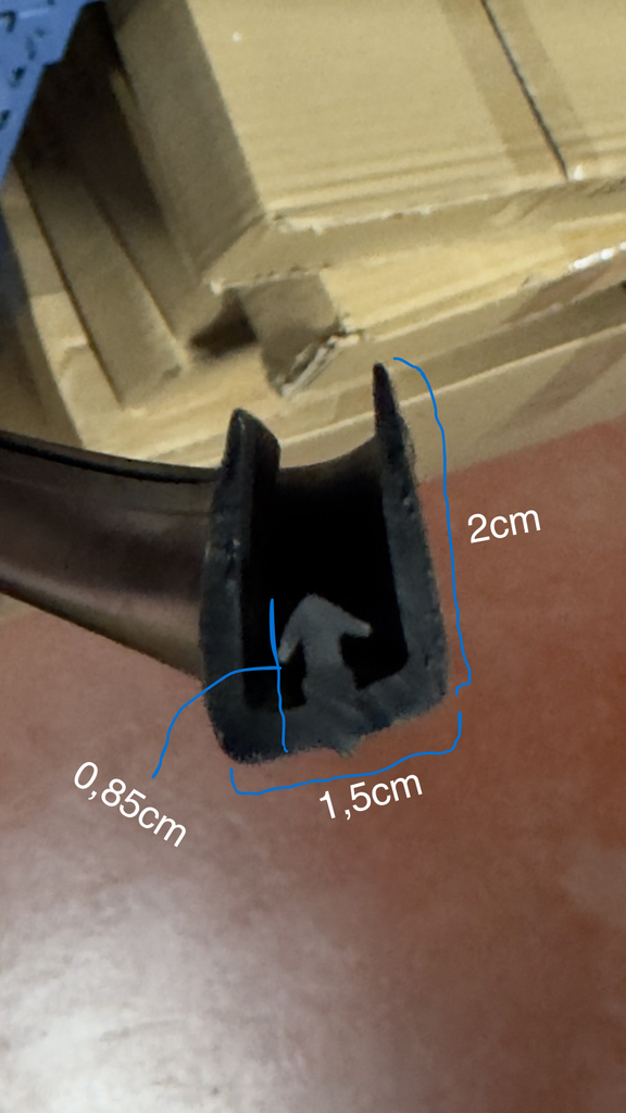 Dubbele Rubberstrip Voor Serreglas - per meter