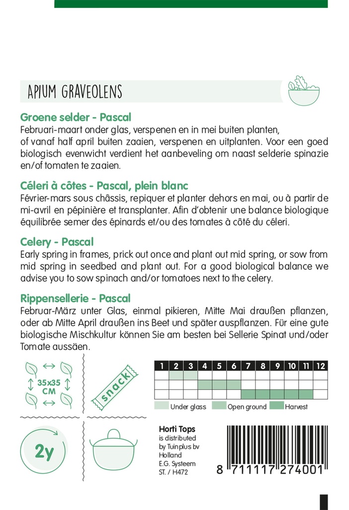 Bleekselder GROENE PASCAL - ca 1 g