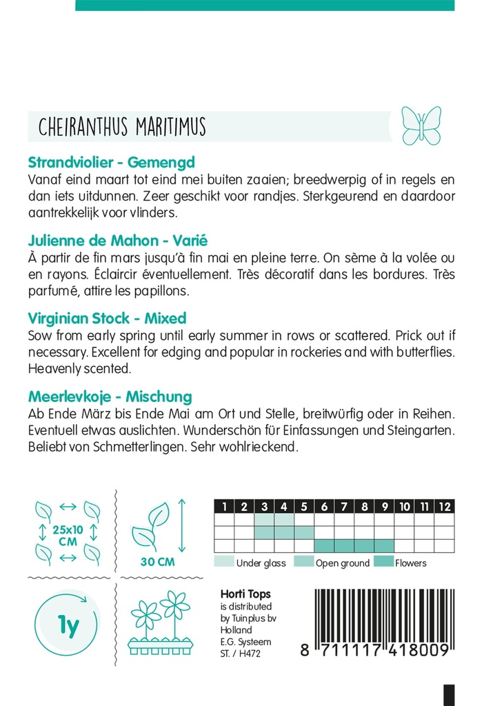 Cheiranthus - Strandviolier gemengd - ca 1g