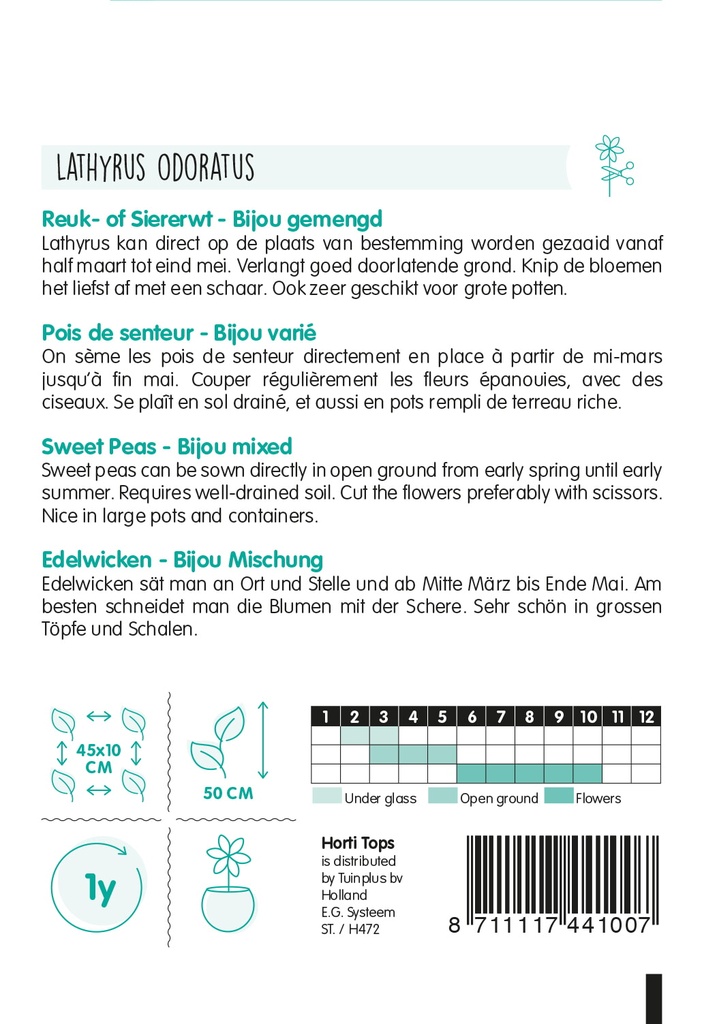 Lathyrus ROYAL FAMILY BIJOU mix - ca 5 g