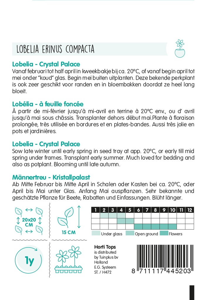 Lobelia erina compacta CRYSTAL PALACE - ca 0,25 g