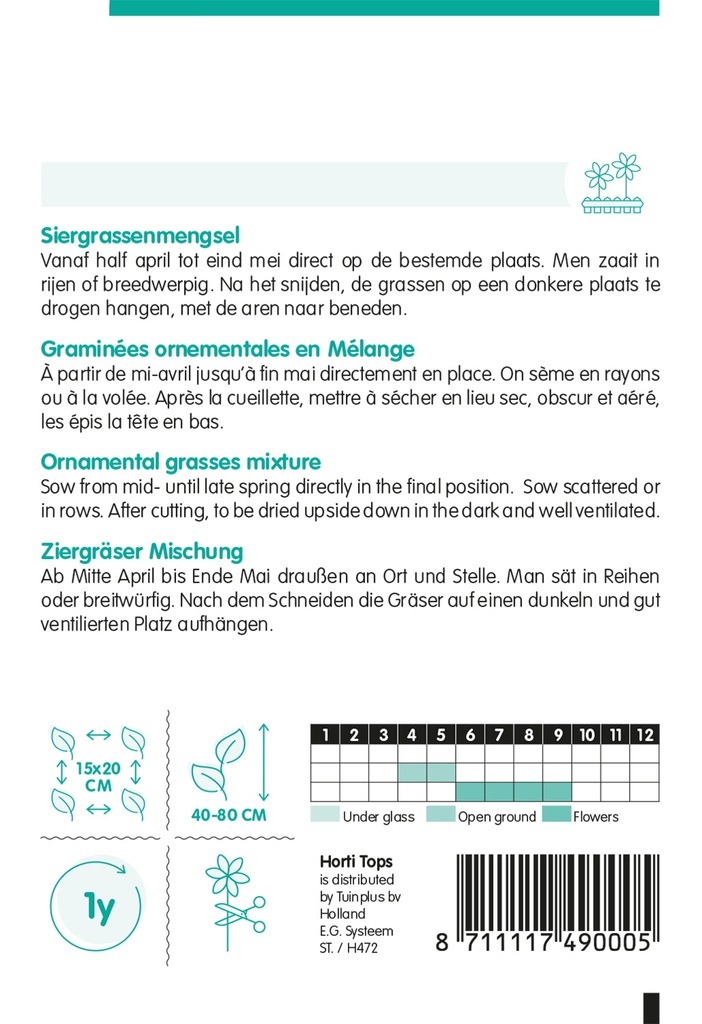 Siergrassen GEMENGD - ca 0,75 g