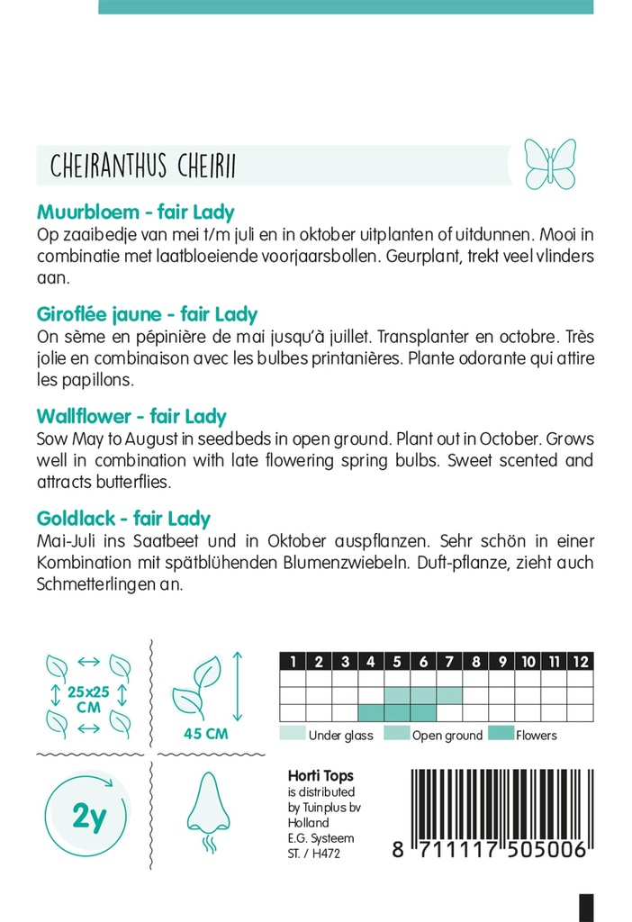 Cheiranthus cheiri FAIR LADY mix - ca 0,75 g