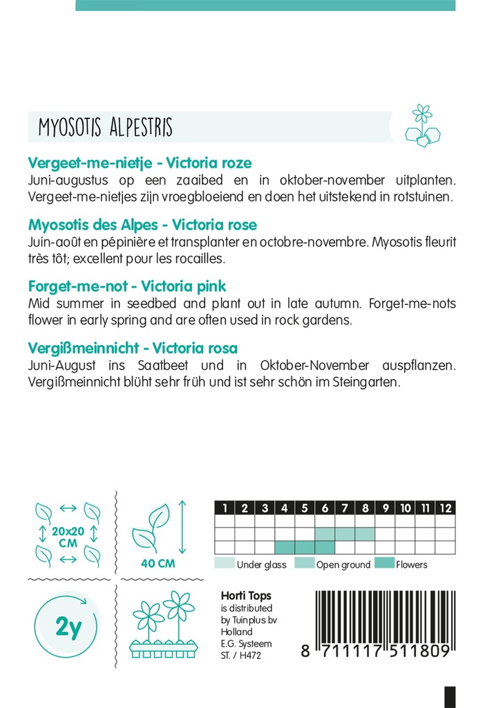 Myosotis, Vergeet-me-nietje Victoria Rose- ca 0,25 g