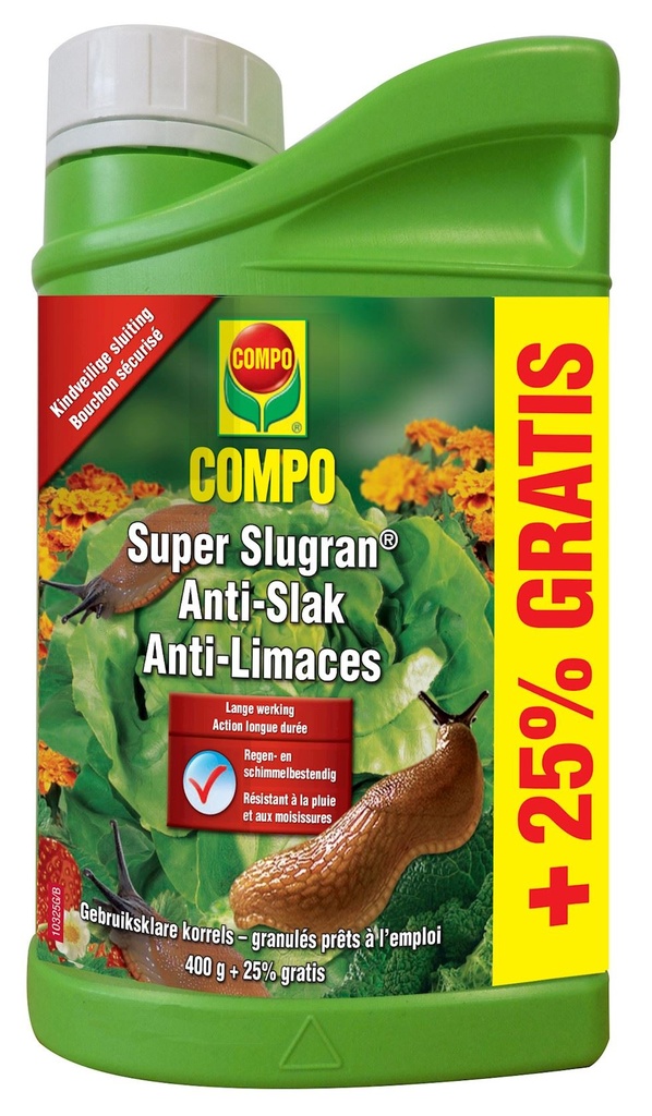 Compo SLUGRAN anti limaces - 400 g + 25 % gratuit