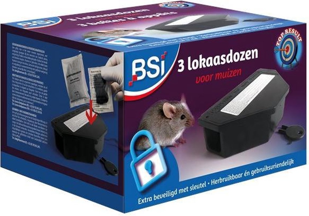 BSI Voederlokdoos voor muizen - 3 st