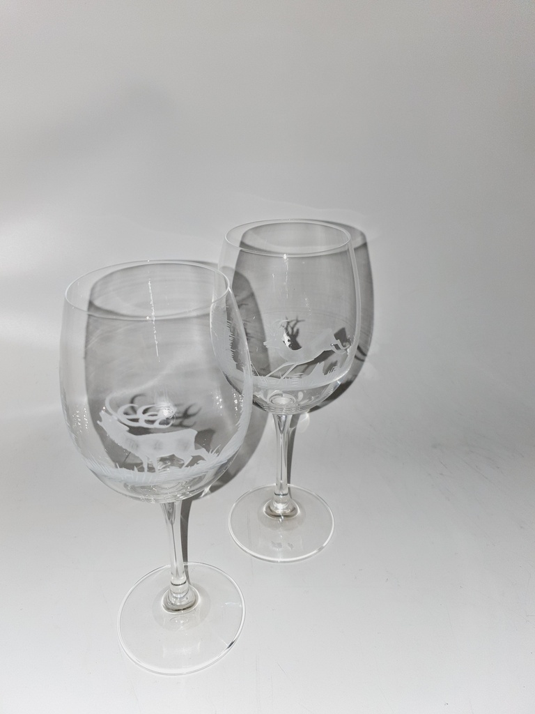 Bordeaux/glas JACHT gravures - 6 st