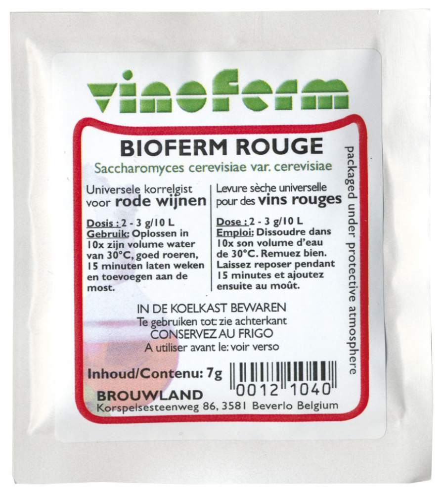 Zelf wijn maken - gist bioferm rood - 7 g