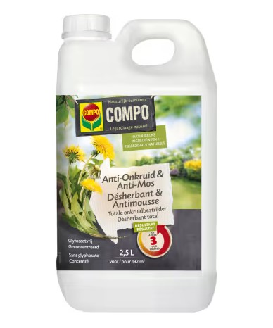 COMPO Anti-Onkruid & Anti-Mos Totale Onkruidbestrijder Concentraat - 2,5 L