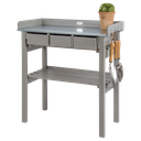 Tuinwerktafel met lades grijs