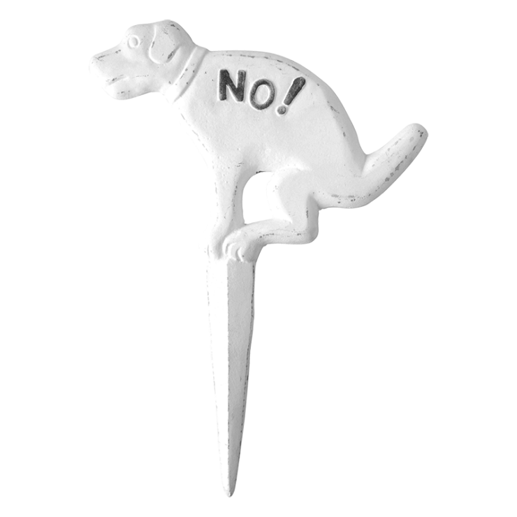 Hondenbordje poepen "No!" wit
