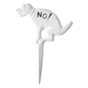 Hondenbordje poepen "No!" wit