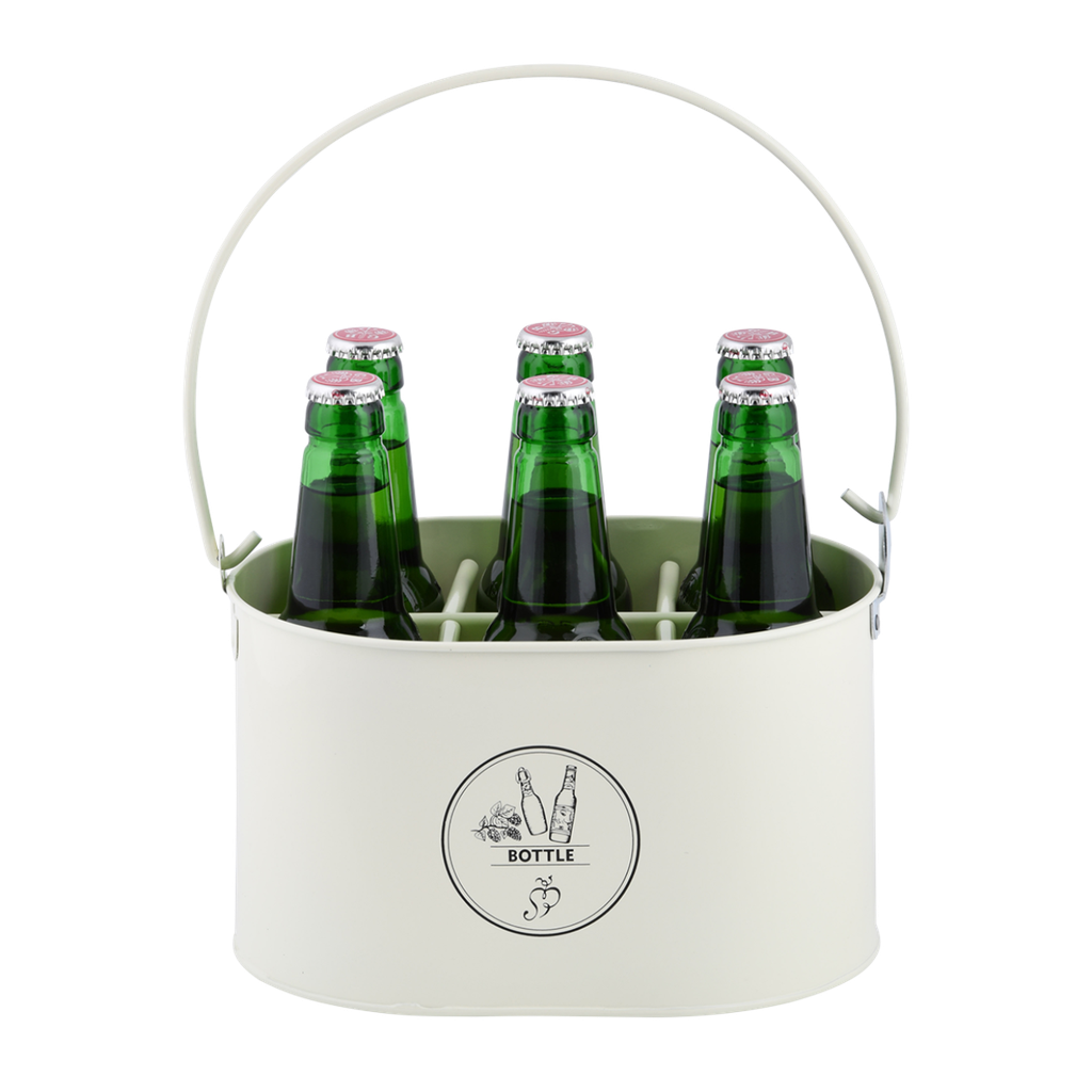 FLESSENKRAT MET OPENER,CREMEWIT