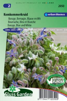 Borage of komkommerkruid BLAUW & WIT gemengd - ca 50 z