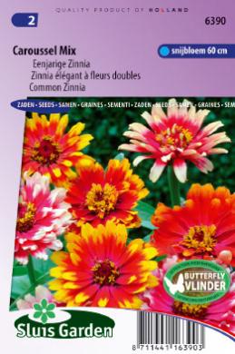 Zinnia elegans CAROUSSEL mix - ca 100 z