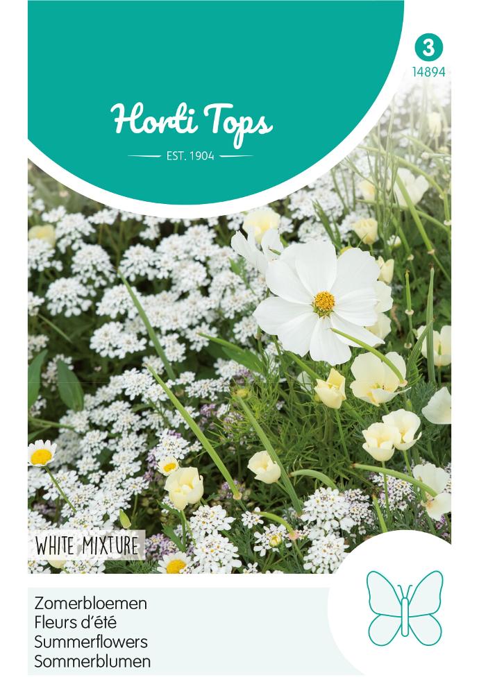 Zomerbloemen WITTE tinten - ca 2 g