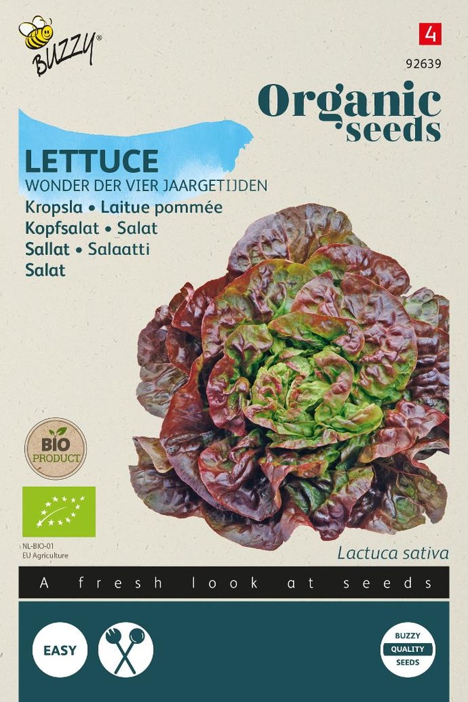 Bio - Laitue pommée MERVEILLE DES 4 SAISONS - ca 1 g