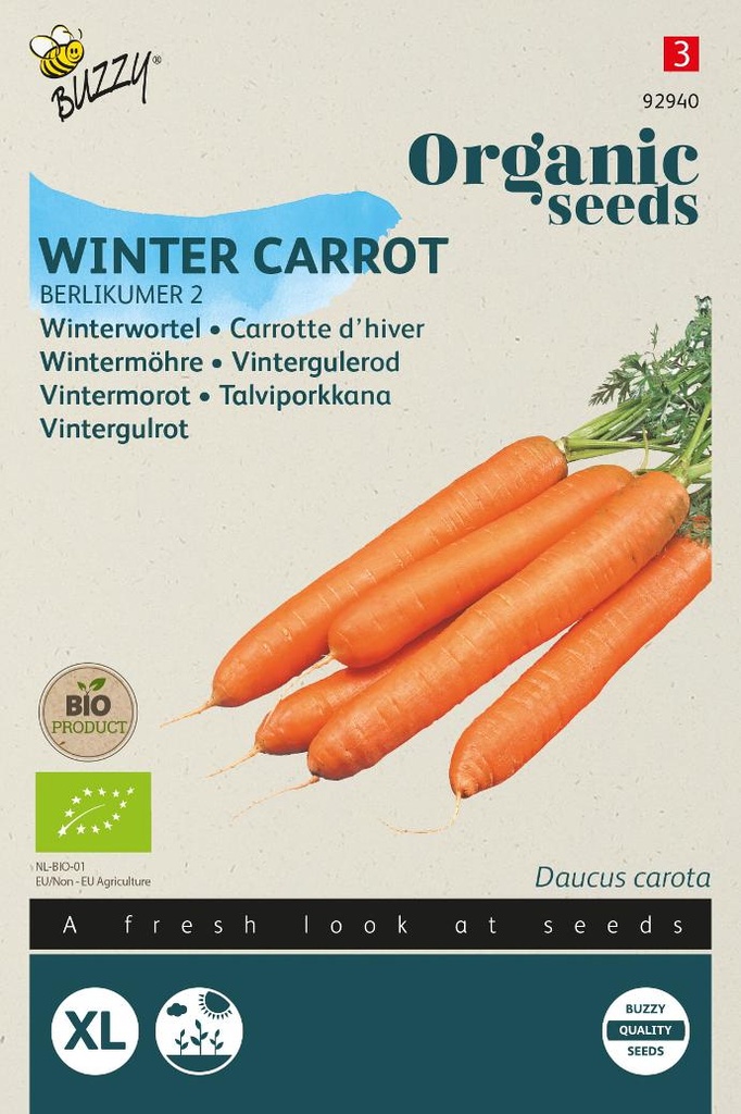 Bio - Carottes BERLICUMER 2 D'HIVER - ca 1,5 g