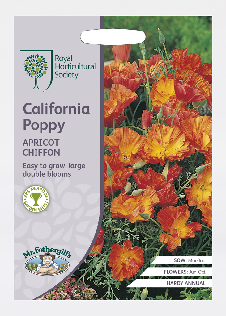 Eschscholtzia Californica,Californian Poppy Apricot Chiffron,ca. 300 zaden
