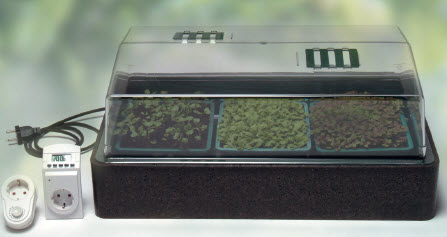 Verwarmde propagator - met dimmer voor handmatig instellen van temp.