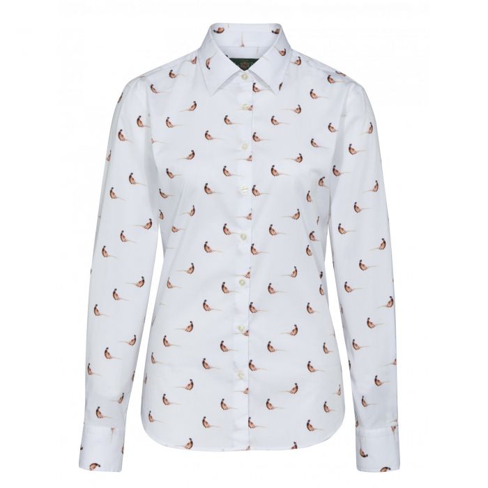 ALAN PAINE pheasant print white