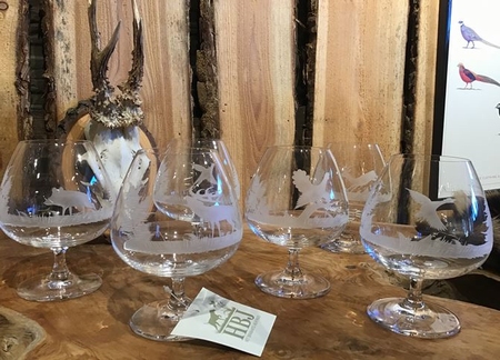 Cognac/glas Wildgravure - 6 st