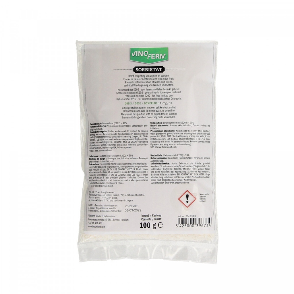 Kaliumsorbaat Vinoferm sorbistat - 100 g 