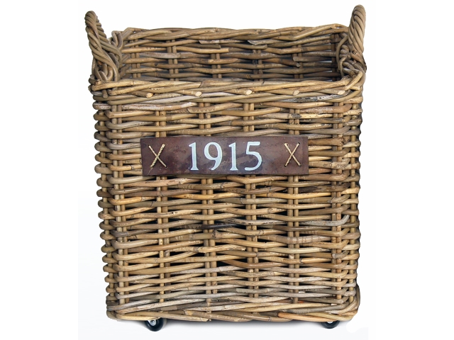 ROTAN BAK m. wielen 50x50x45 cm
