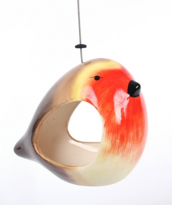 Ceramische voederplaats roodborstje