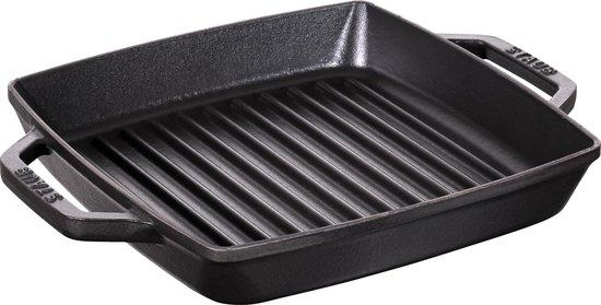 STAUB GRILLPAN 2 GREPEN 23X23 cm-zwart