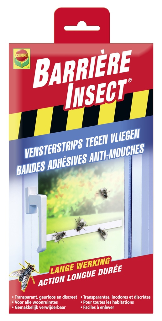 COMPO Barrière Insect Vensterstrips Tegen Vliegen - 2x6 st
