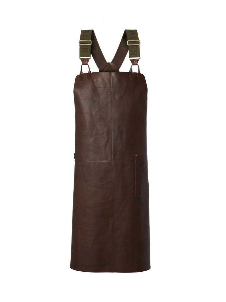 CHEVALIER - ELK BUTCHER APRON leather brown - onze size