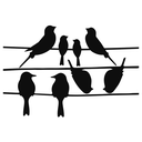 RAAMSTICKERS VOGELS OP DRAAD