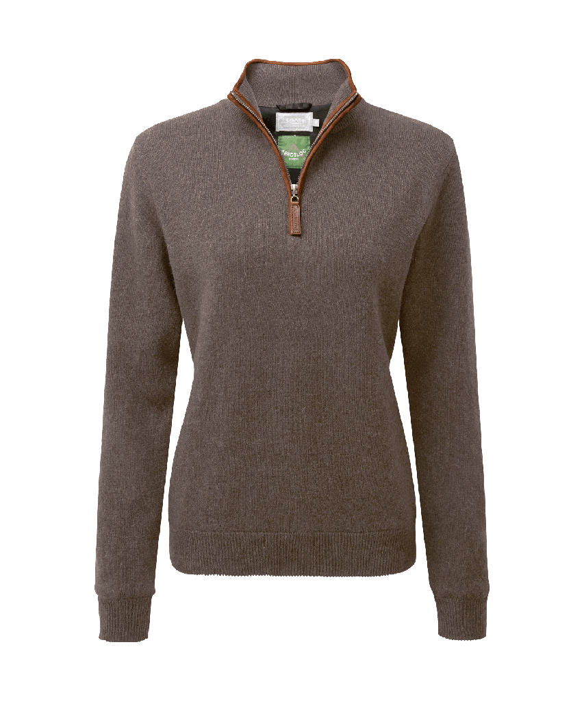 SCHOFFEL - LD. Lambswool Aerobloc 1/4 zip- mole