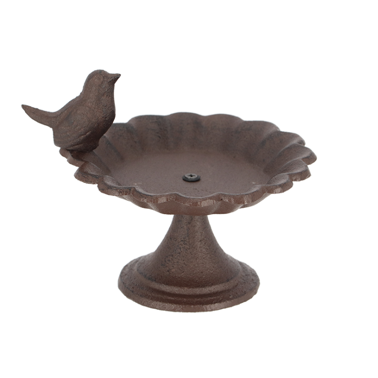 Vogelbad op voet gietijzer ca. 15x10 cm