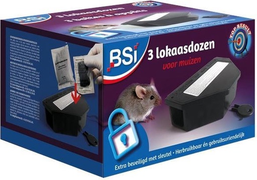 [12-008641] BSI Voederlokdoos voor muizen - 3 st