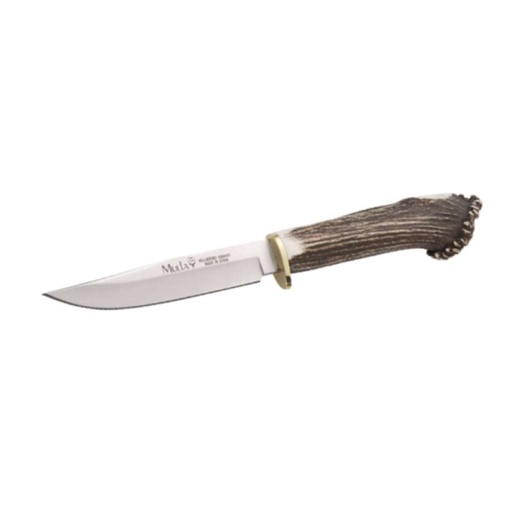 [63MU/GREDS-12] Jachtmes, Muela, Gred 12S, rvs/herfsthoorn, etui leer