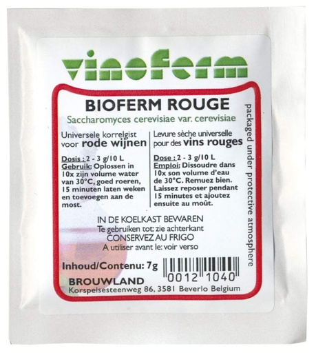 [13-009981] Zelf wijn maken - gist bioferm rood - 7 g