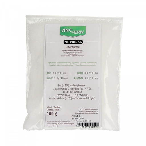 [13-009983] Zelf wijn maken - gistvoedingszout (nutrisal) - 100 g