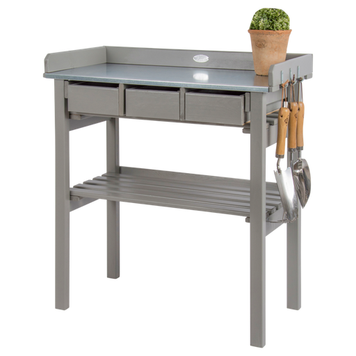 [ESC-CF29G] TUINWERKTAFEL MET LADES GRIJS