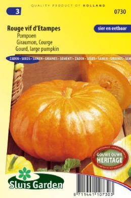[01-000730] Pompoen ROUGE VIF D'ETAMPES - ca 3 g