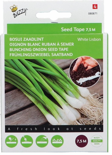 [02-080871] Ruban à semer oignon BLANC DE LISBONNE - 7,5 m