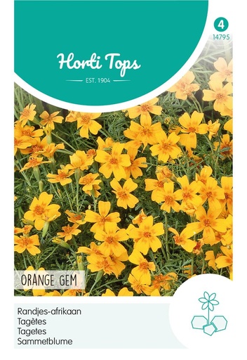 [02-014795] Tagetes Randjes-afrikaan Orange - ca 0,75 g