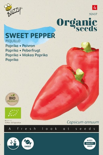 [02-092437] Bio - Poivron gros à parois PIQUILLO ROUGE - ca 0,25 g