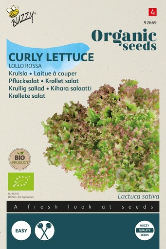 [02-092669] Bio - Laitue frisée LOLLO ROSSA - ca 0,5 g