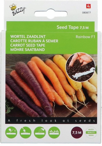 [02-080877] Carottes rubans de graines RAINBOW F1 - ca 7,5 m